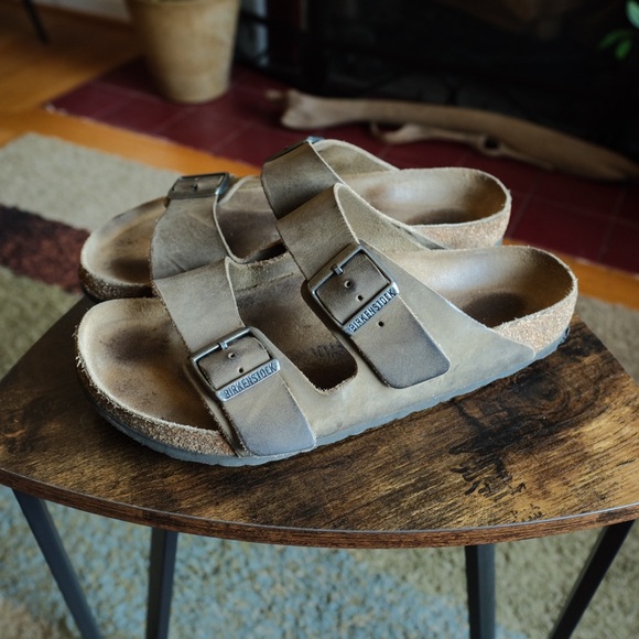 Birkenstock Arizona Leather Sandals Size EU41 Men 8 Women 10 Light Brown - Picture 1 of 10